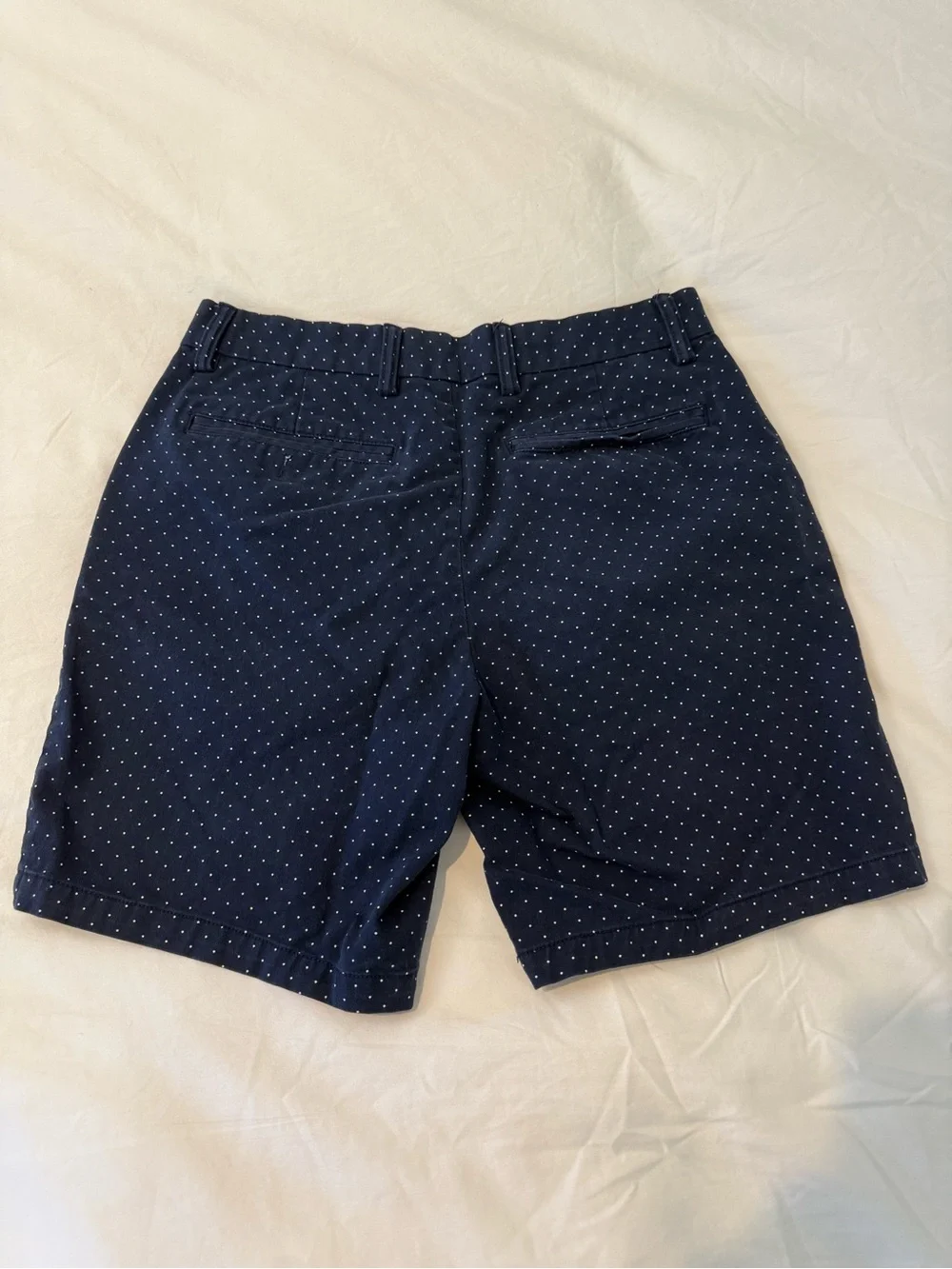 Old Navy Navy with White Microdot Flat Front Shorts